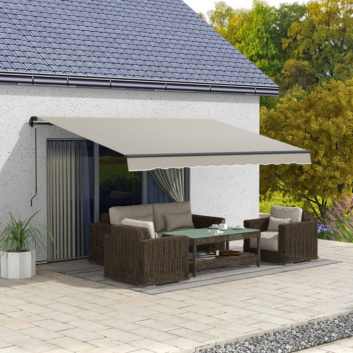 Outsunny 13' X 10' Auvent Retractable, Abri Pare-soleil, Gris Clair