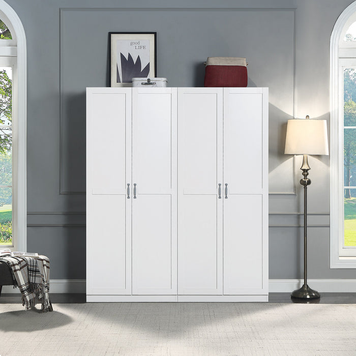 Armoire de rangement moderne Hopkins 30\" en blanc (4 etageres) - Lot de 2