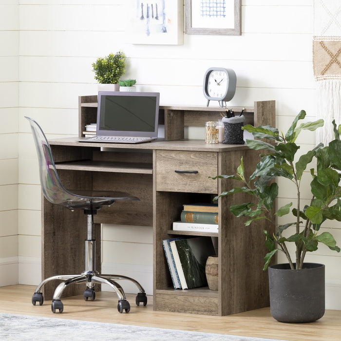 Axess Bureau De Travail Avec Support A Clavier - Chene Vieilli