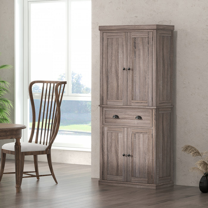 HOMCOM Armoire Garde-Manger Cuisine Etagere Tiroir Bois