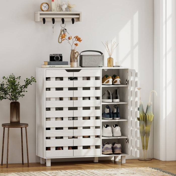 HOMCOM Meuble a chaussures, rangement pour 20 paires de chaussures, blanc