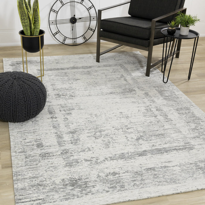 Tapis Kylie bordures gris delave, 7'10\" x 10'10\"