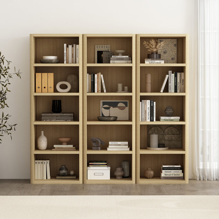 Bibliotheque ouverte moderne Rivington 28\" en chene naturel - Ensemble de 3