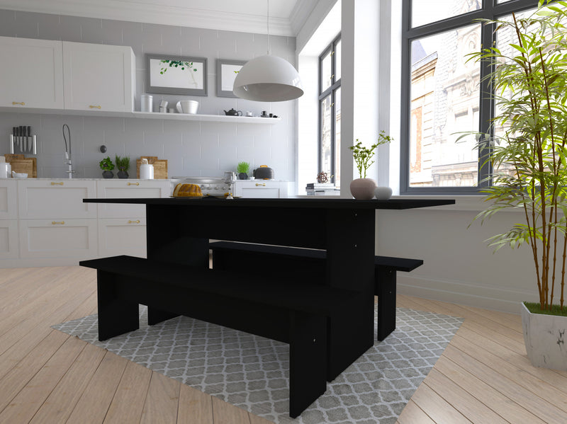 Ensemble de salle a manger moderne Nomad 3 pieces en noir
