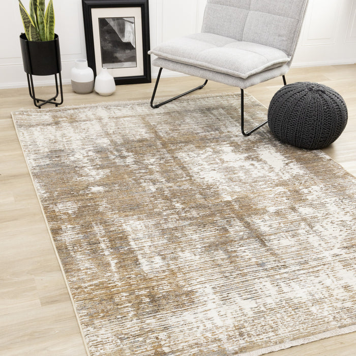 Tapis Sydney brun creme gris vieilli, 5'3\" x 7'10\"
