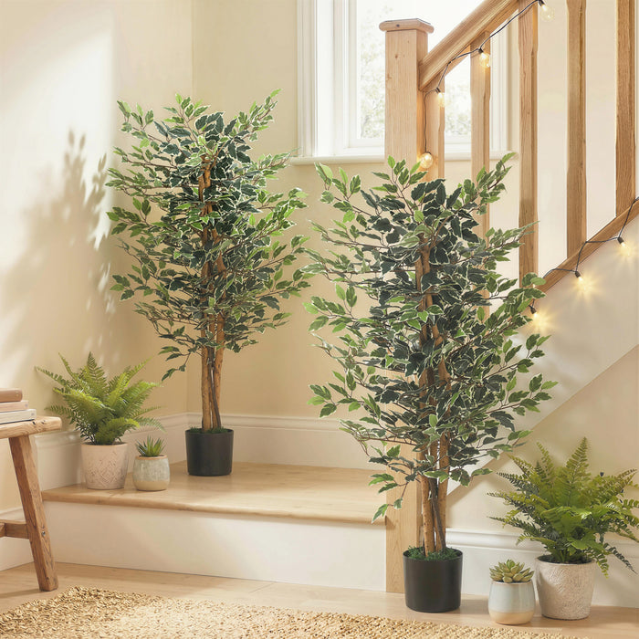 HOMCOM Arbre Artificiel Ficus de 130 cm pour Decoration Interieure