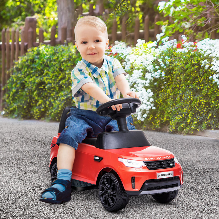 Qaba Voiture Electrique Sous Licence Land Rover 6 V Pour Enfants, Voiture Coulissante 2 En 1, Voiture Pour Enfants Alimentee Par Batterie Avec Klaxon, Pour 18 A 60 Mois, Rouge