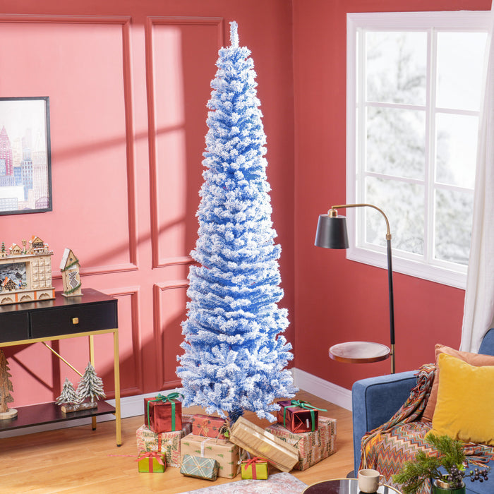 Homcom Arbre De Noel Artificiel Fin Floque De Neige Artificielle 7.5pi