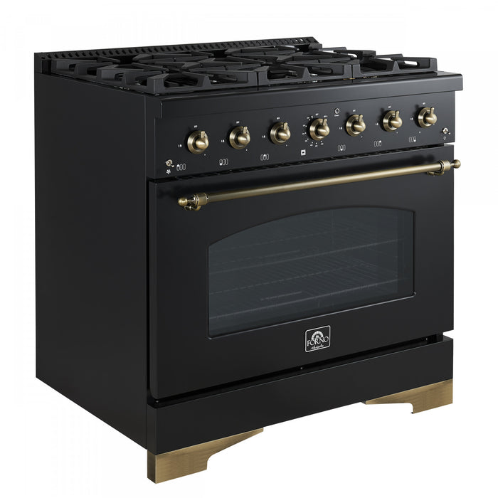 Cuisiniere a double combustible Antico 36 po , noire, 4,5 pi³ - FFSGS6113-36BLK