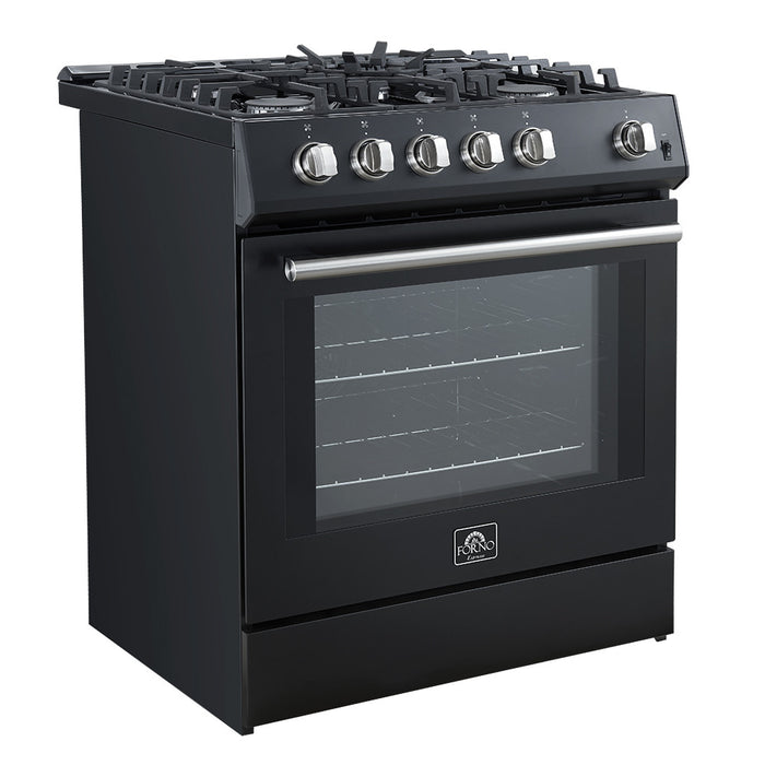 Cuisiniere a gaz Leonardo Espresso de 30\", noire, 5 pi³ – FFSGS1116-30BLK