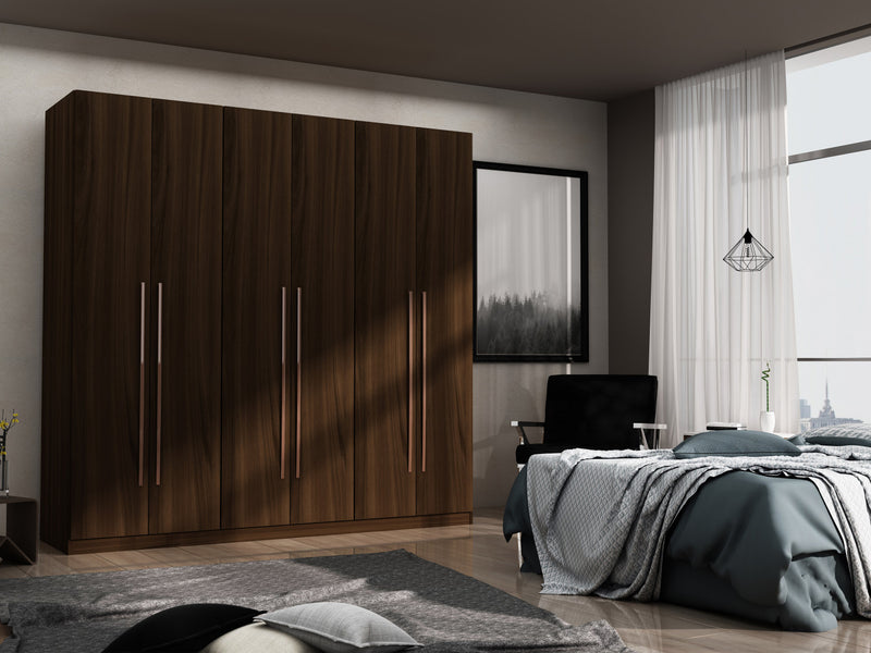 Armoire contemporaine moderne Gramercy 208 cm en brun chataigne