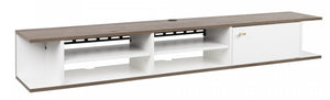 Wall Mounted Media Console with Door - White Drifted Grey|Console multimédia murale avec porte - gris délavé