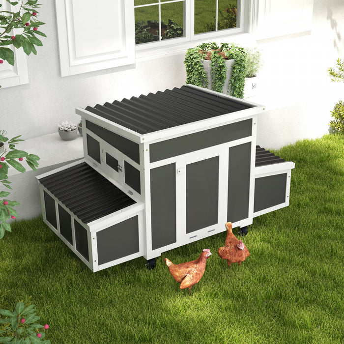 Poulailler, Maison en Bois pour 6 Poules avec Roues
