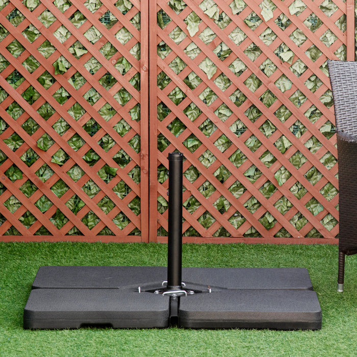 Outsunny - Jeu de 4 poids pour pied de parasol, noir