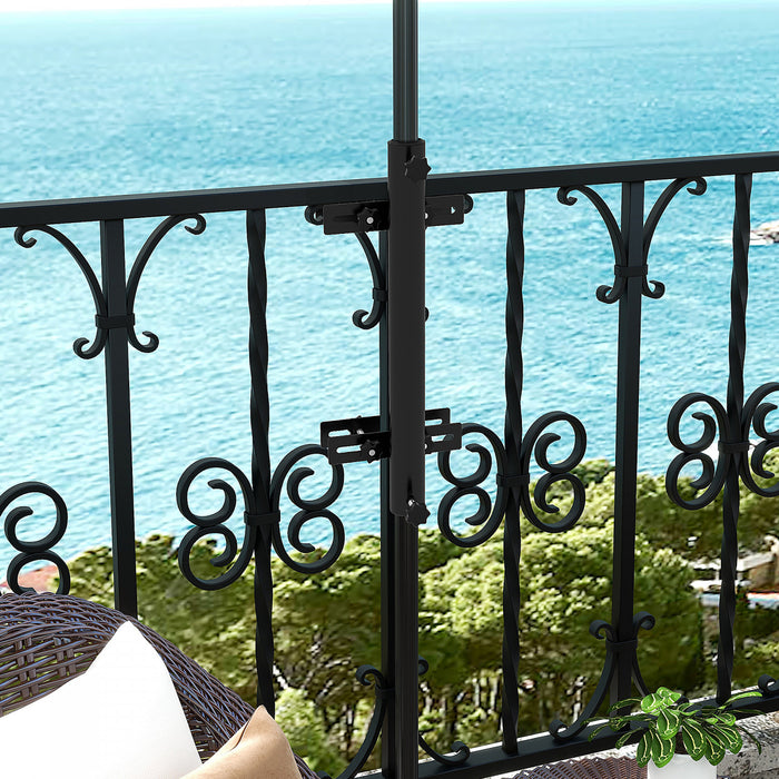 Outsunny Support De Parasol De Terrasse, Support De Montage Reglable