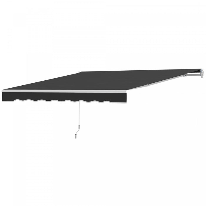 Outsunny Store Retractable 8' x 7', Abri de Terrasse, Pare-Soleil, Noir