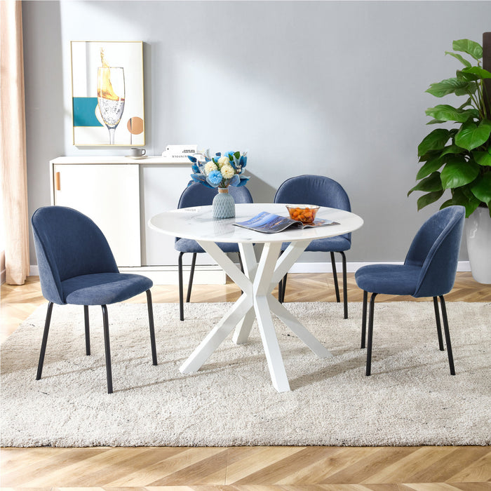 Lot de 2 chaises de salle a manger ergonomiques Ethan, couleur bleu