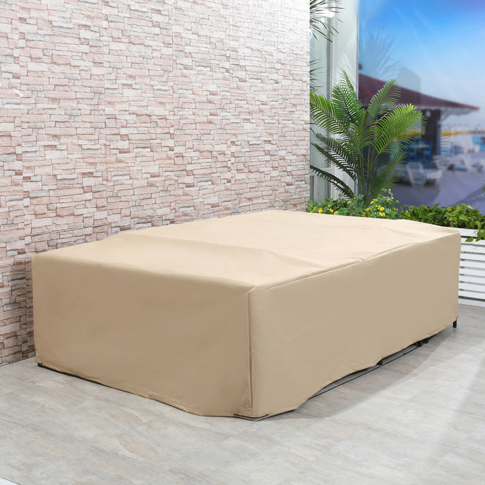 Housse De Mobilier De Patio D'exterieur Outsunny 97 Po X 65 Po X 26 Po, Impermeable, Beige