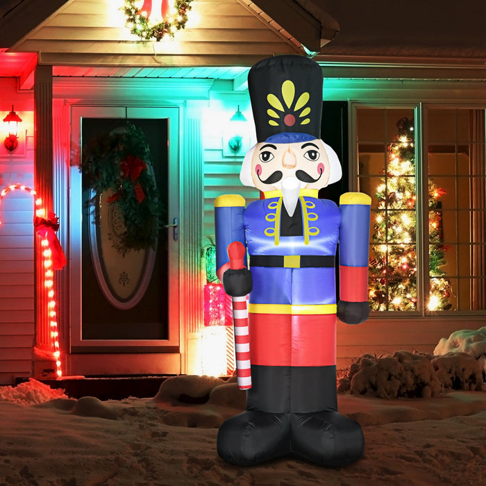Homcom Soldat Gonflable De Noel Rouge Bleu