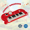 Costway 25-Key Kids Piano Keyboard Elephant Shape Toy Digital Piano with Built-in Music & Light Red