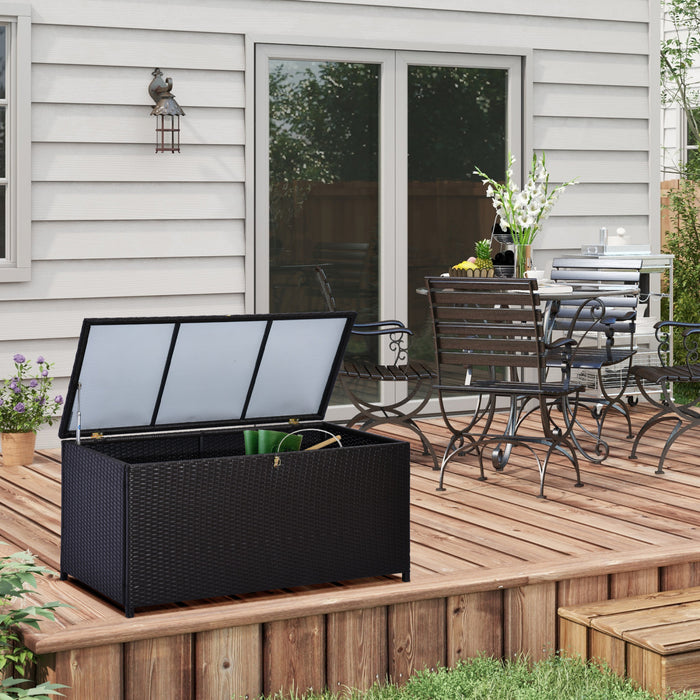 Outsunny Boite De Rangement En Rotin Marron