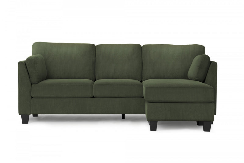Canape Chaise Longue Rembourre, Tissu Vert Fonce, Moderne, Contemporain