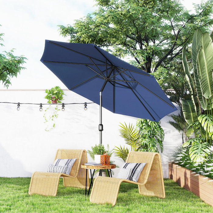 Outsunny Parasol, Bleu