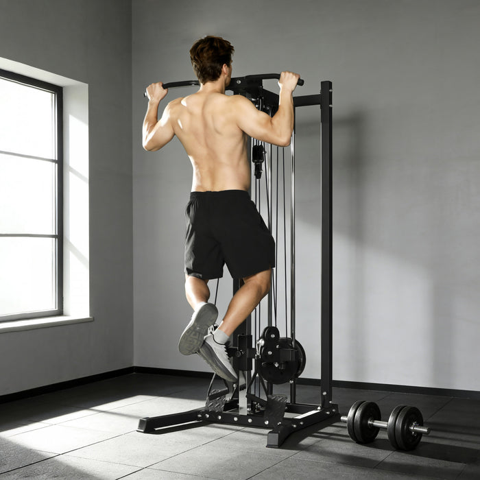 Soozier Machine a cable a double poulie avec barre de traction