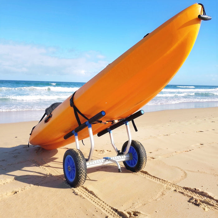 Chariot de Kayak Soozier avec Largeur Reglable et Grandes Roues, Bleu Ciel