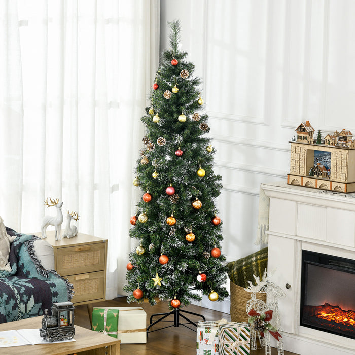 Homcom Sapin De Noel Artificiel De 6 Pi Avec Neige, Ouverture Automatique