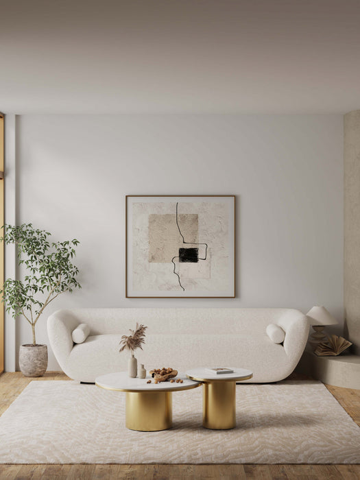 Ensemble moderne et glamour Glenn de 2 tables : table basse et table d’appoint, finition or