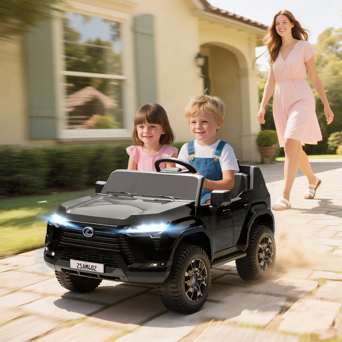 Qaba Voiture Electrique Lexus Gx550 Sous Licence, 12v Avec 2 Places, Noir