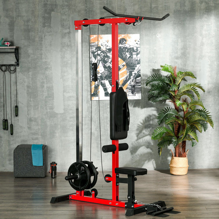 Soozier Station De Cable Pour Equipement D'entrainement, Noir Et Rouge
