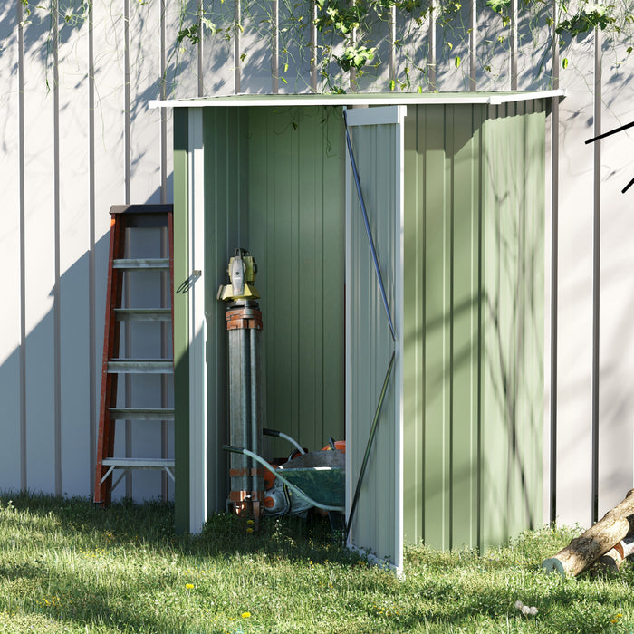 Outsunny Abri De Jardin, Abri A Outils En Metal Avec Toit Incline, Vert