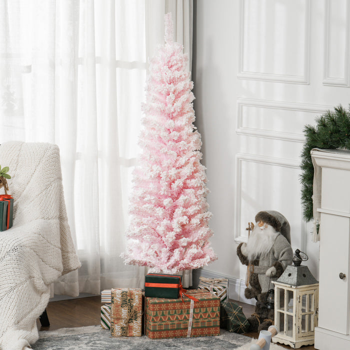 Homcom Arbre De Noel Artificiel Fin Floque De Neige Artificielle 5pi