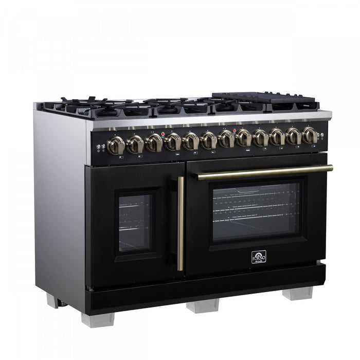 Cuisiniere a double combustible Capriasca 48 po, noire, 6.58 pi³ – FFSGS6387-48BLK
