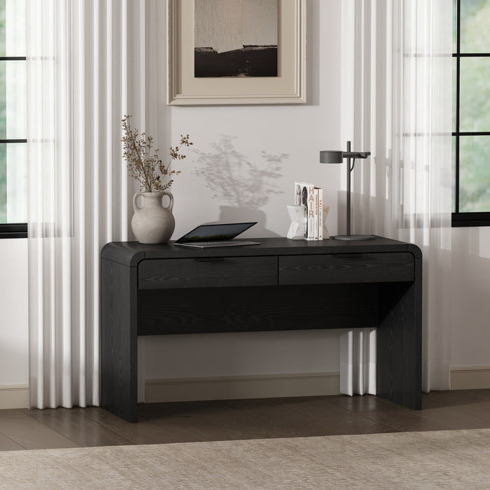 Bureau moderne Grace 54\" en noir (2 tiroirs)