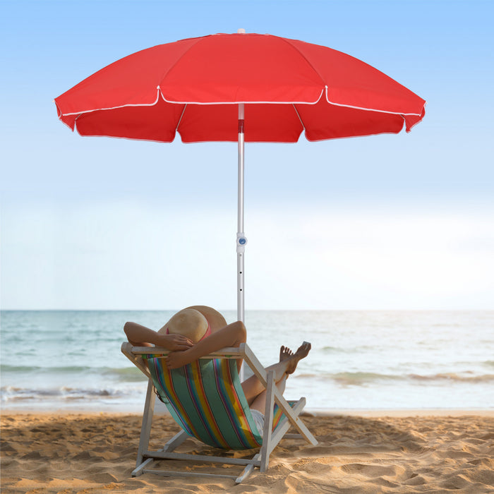 Outsunny Parasol De Plage Rouge