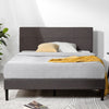 Denna Upholstered Platform Bed with Headboard in Dark Grey - Full Size | Denna lit plateforme rembourré avec tête de lit gris foncé - Double