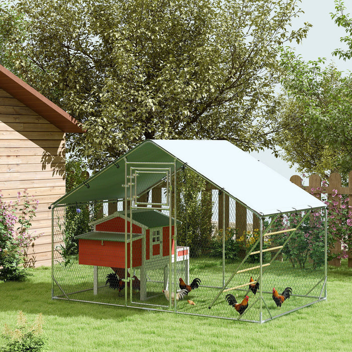 Grand Poulailler En Metal Avec Couvercle Pour 6-8 Poulets