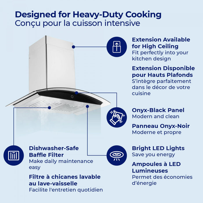  Chef 36-in Convertible Stainless Steel Wall-Mounted Range Hood