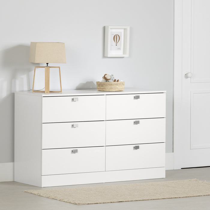  Commode Spark à 6 tiroirs - blanc solide