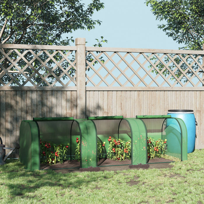 Outsunny Serre Mini-tunnel Avec Couverture En Polyethylene Pour Le Jardin