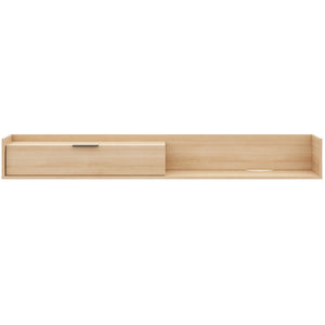 Meuble pour téléviseur mural mince Nordika de 72 po avec armoire de rangement - chêne blond naturel