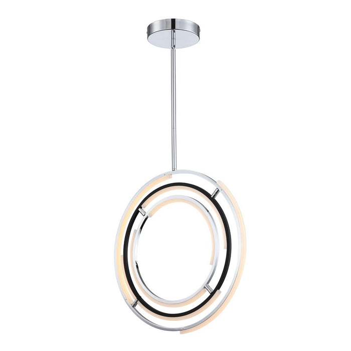 Luminaire suspendu de la collection Trilogy avec lumière à DEL intégrée de 24 po - nickel poli