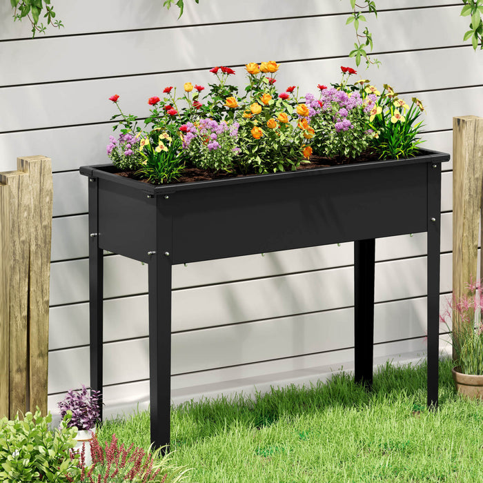 Costway A Souleve Le Lit De Jardin Eleve Boite De Planteur En Metal Avec Les Jambes Trous De Drainage Boite De Jardinage