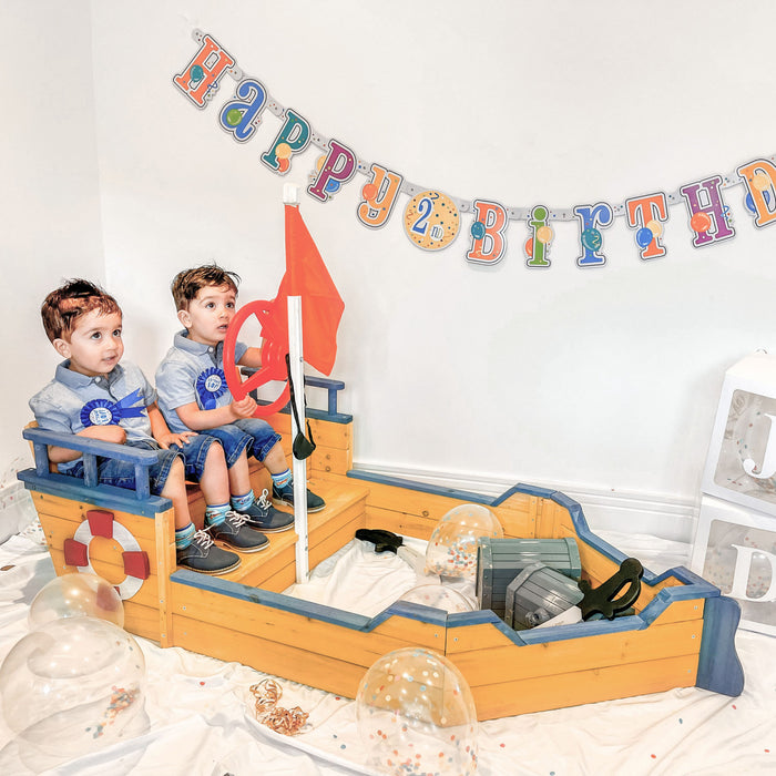 Bac A Sable En Bois Pour Enfants Bateau Pirate Enfants Jardin Exterieur Station De Jeu Avec Banquette Espace De Rangement Drapeau Doublure Inferieure Sable/bal Bois De Sapin
