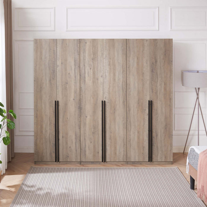 Armoire-penderie moderne Lee 3 pieces en gris rustique