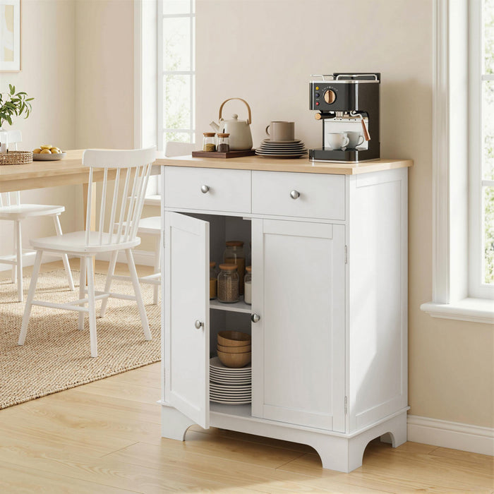 HOMCOM Armoire Cuisine Dessus Bois avec Etagere Reglable