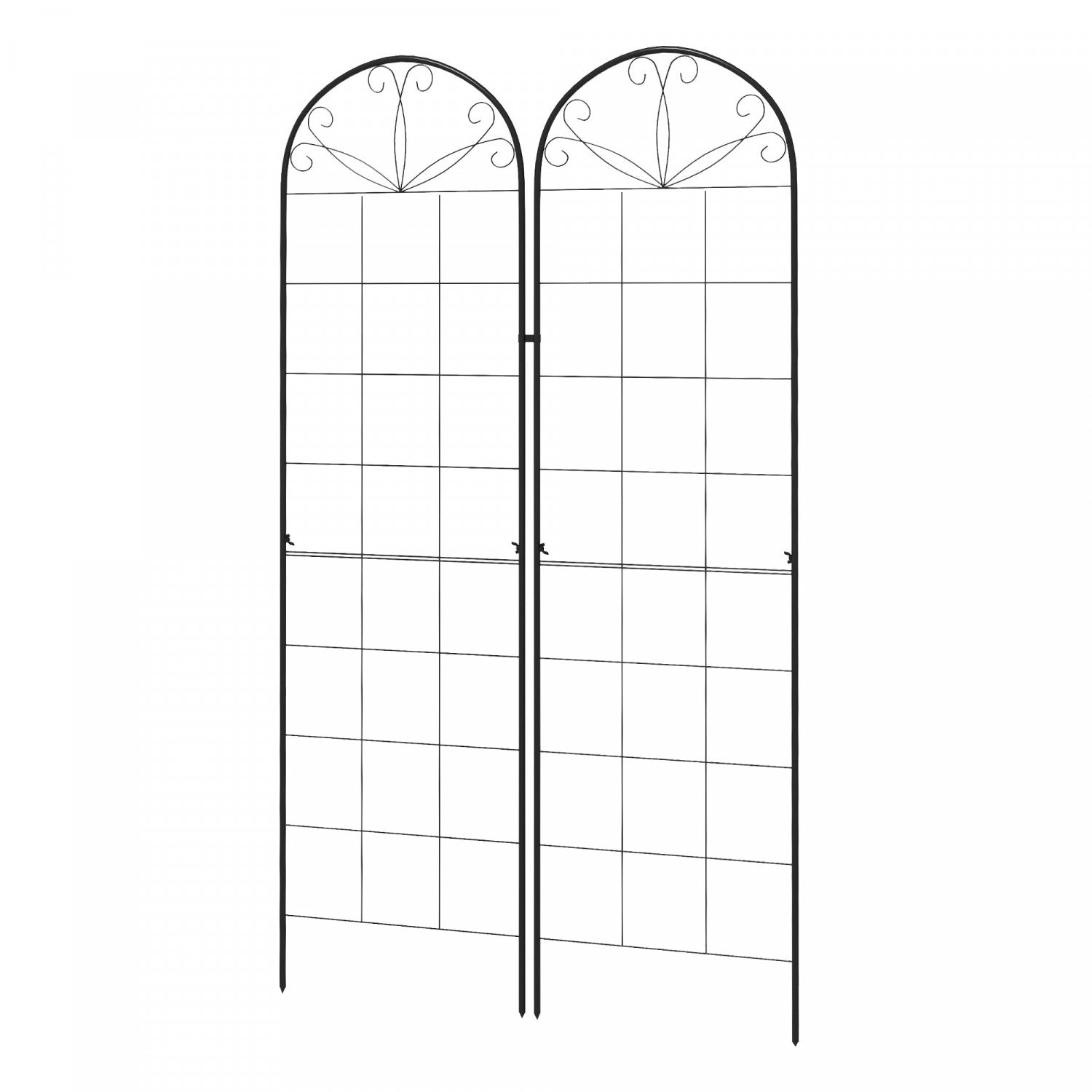 Outsunny Treillis Métal Inoxydable Pour Plantes Grimpantes 144 X 167 X 206 Cm - Support Tomates Concombres Fleurs